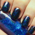 christougeniatika sxedia nixia Glitter nail polish (blue)